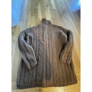 Vintage Hand knit Susie Tompkins Espirit De Corp cable knit Wool Sweater Sz m‎